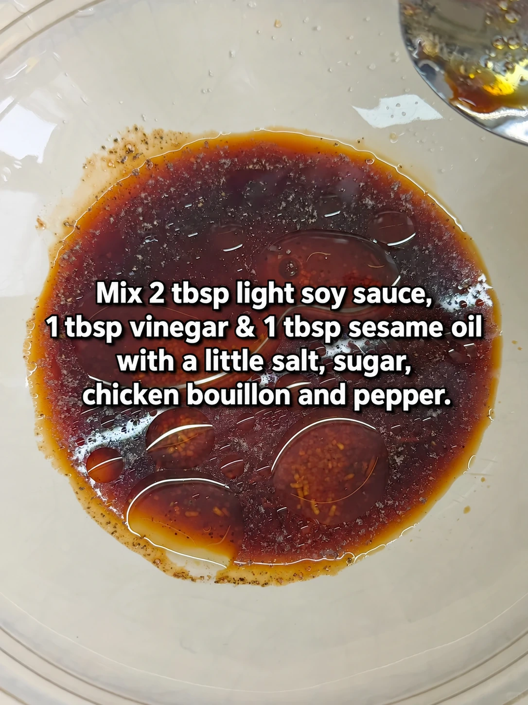 English-captioned photographs showing ingredient preparation and cooking for Clear Noodle Soup with Egg and Greens.